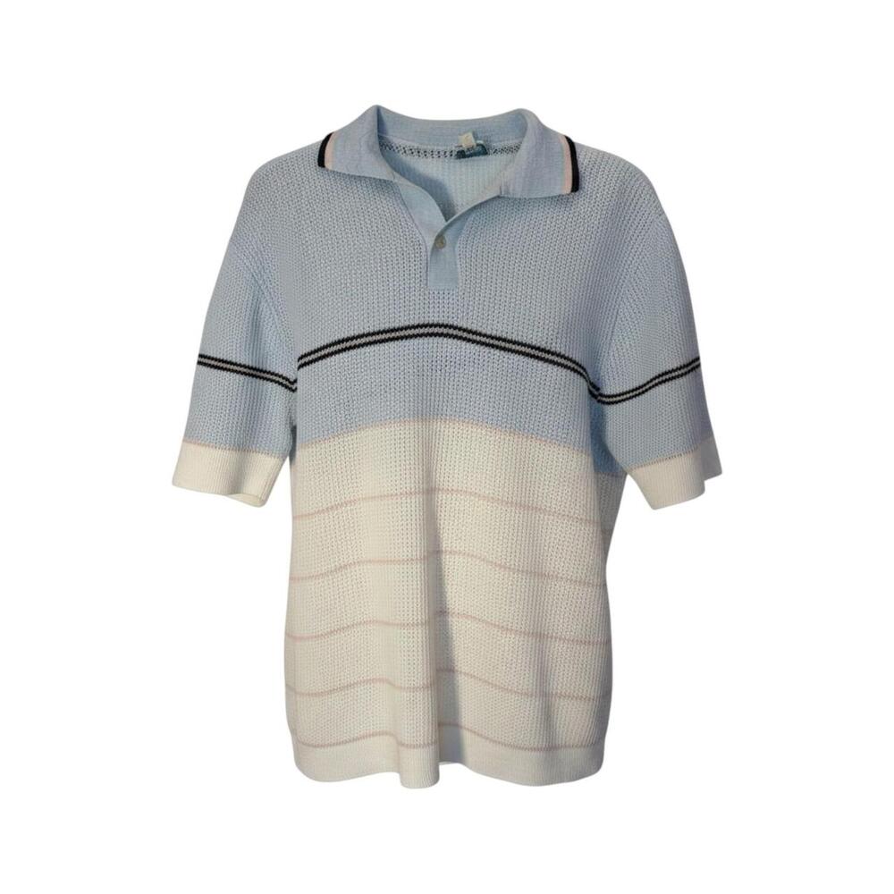 Royale-Air Vintage Polo Shirt Men's XL Blue Striped